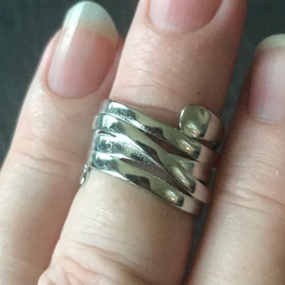Silver adjustable wide ring - Picture 5 of 5